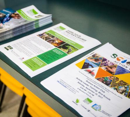 resources section: handouts on a tableA