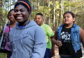 STEM and Wellness: youth on nature walk