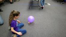 Girl tests balloon car