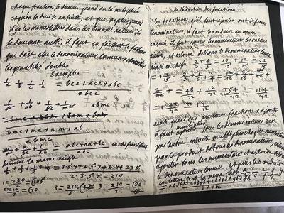 Emilie du Chatelet’s handwritten manuscript and mathematical proofs